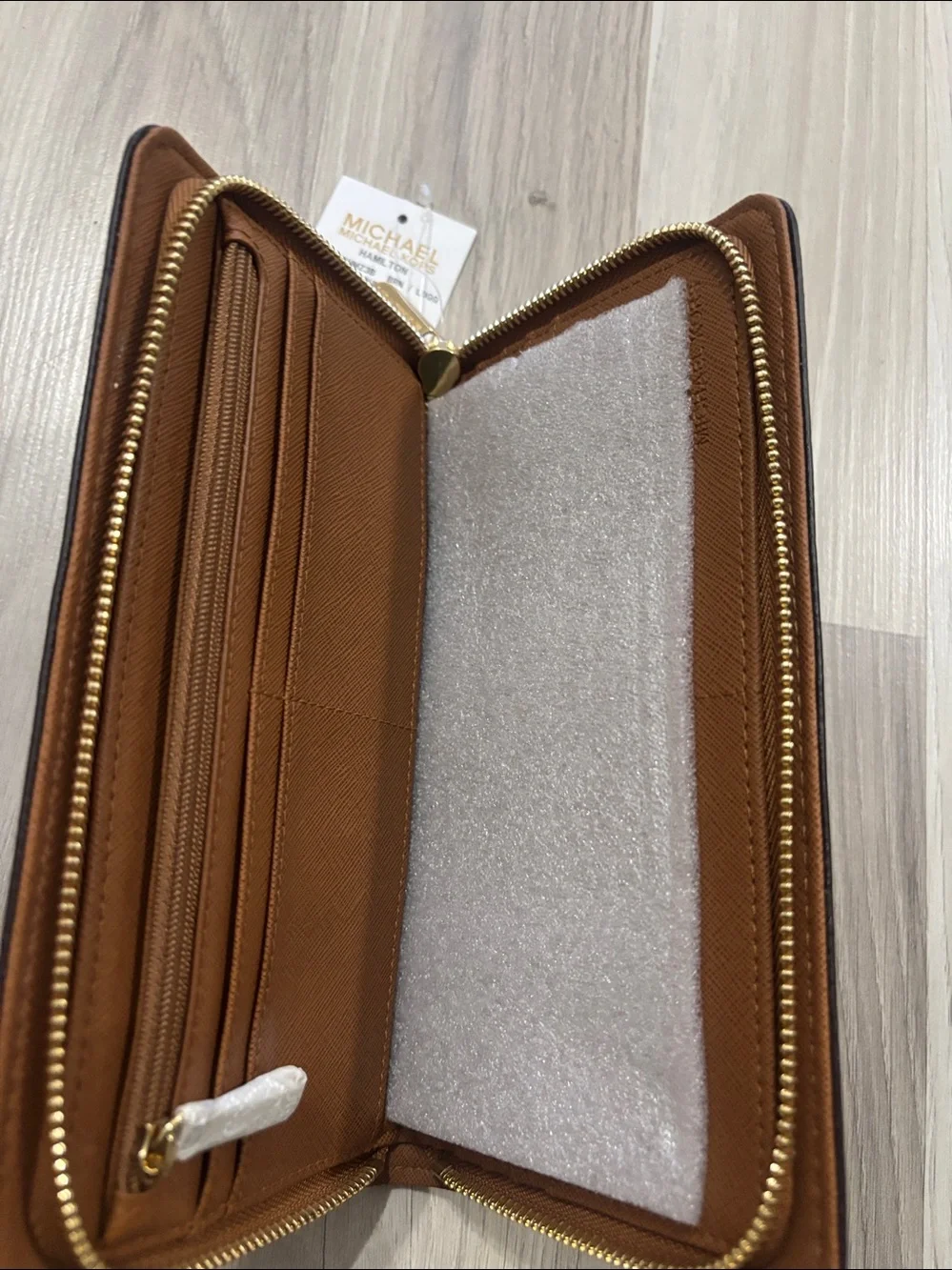 Michael Kors Brown Signature Coated Canvas Zip Around Wallet